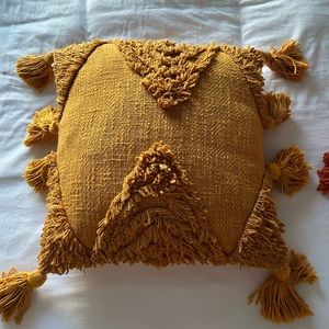 Yellow gold Urban Outfitters square throw pillow